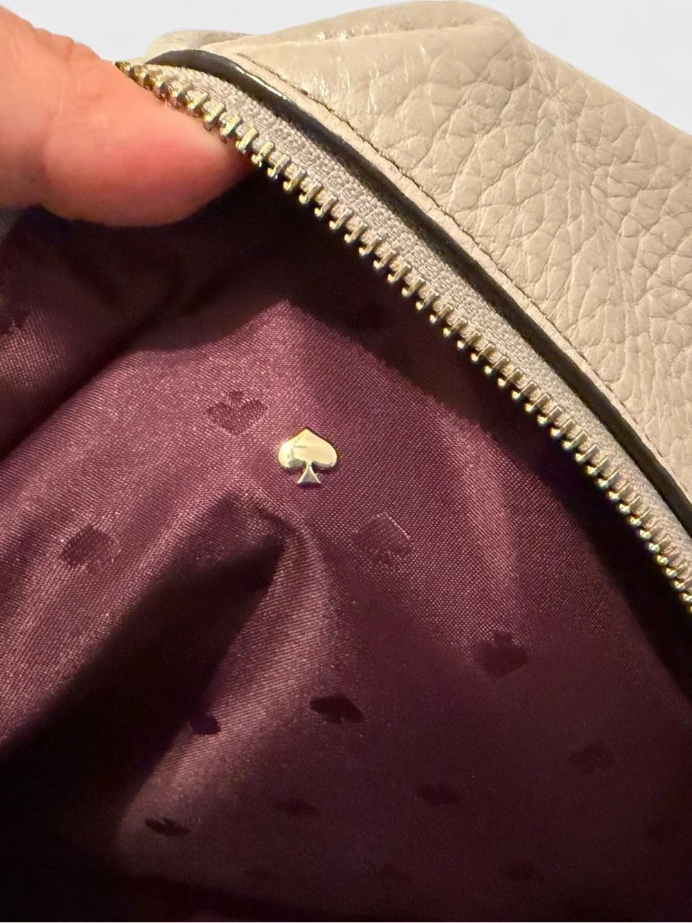 Kate Spade Caden Carter soft taupe Pebbled Leather Mini backpack